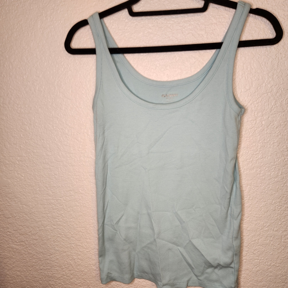 Old Navy First-Layer Slim-Fit Rib-Knit Tank Top for Women Light Blue m - Picture 2 of 11
